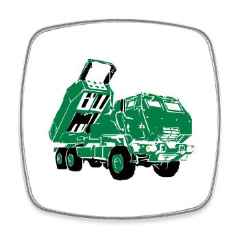 M142 HIMARS - Viereckiger Kühlschrankmagnet - Weiß - Vorne