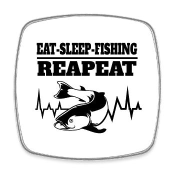 Fishing Fishing Hooks Angler Fishing Fishing Fishing - Square fridge magnet - white - Front