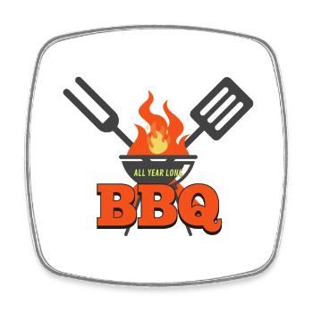 BBQ.. all year long! - Viereckiger Kühlschrankmagnet - Weiß - Vorne