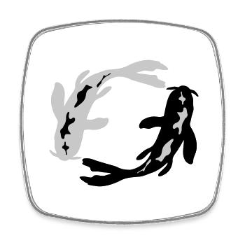 Nishikigoi County Koi Design - Square fridge magnet - white - Front