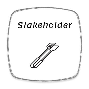 Stakeholder - Viereckiger Kühlschrankmagnet - Weiß - Vorne