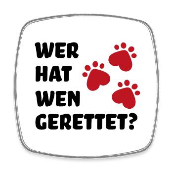 Tierschutz Hund - Viereckiger Kühlschrankmagnet - Weiß - Vorne