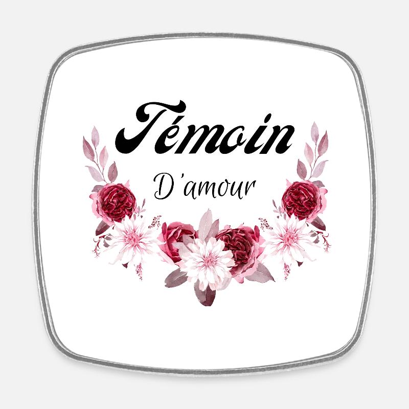 témoin d'amour - Magnet carré - blanc