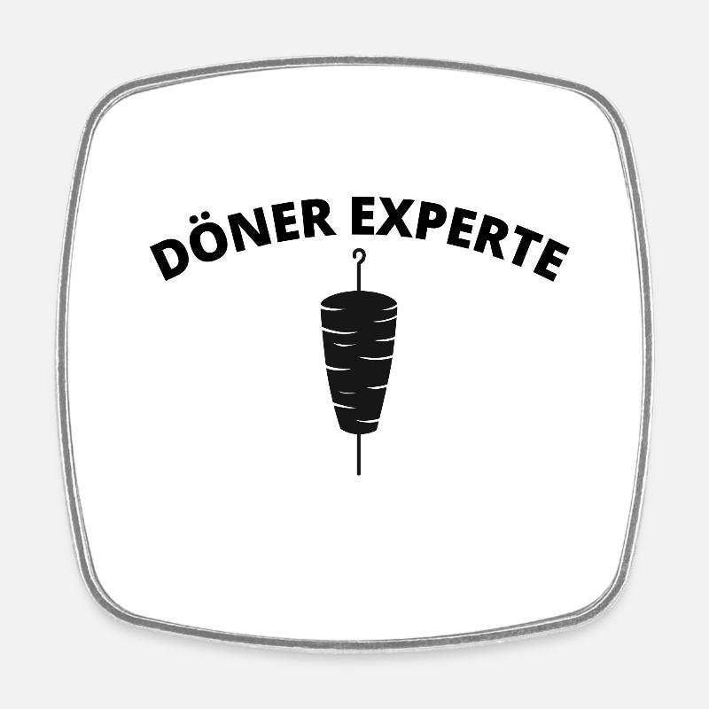 Döner Experte - Viereckiger Kühlschrankmagnet - Weiß