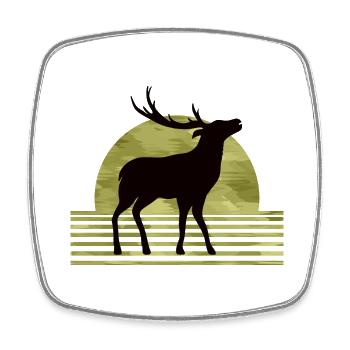 Hirsch - Viereckiger Kühlschrankmagnet - Weiß - Vorne