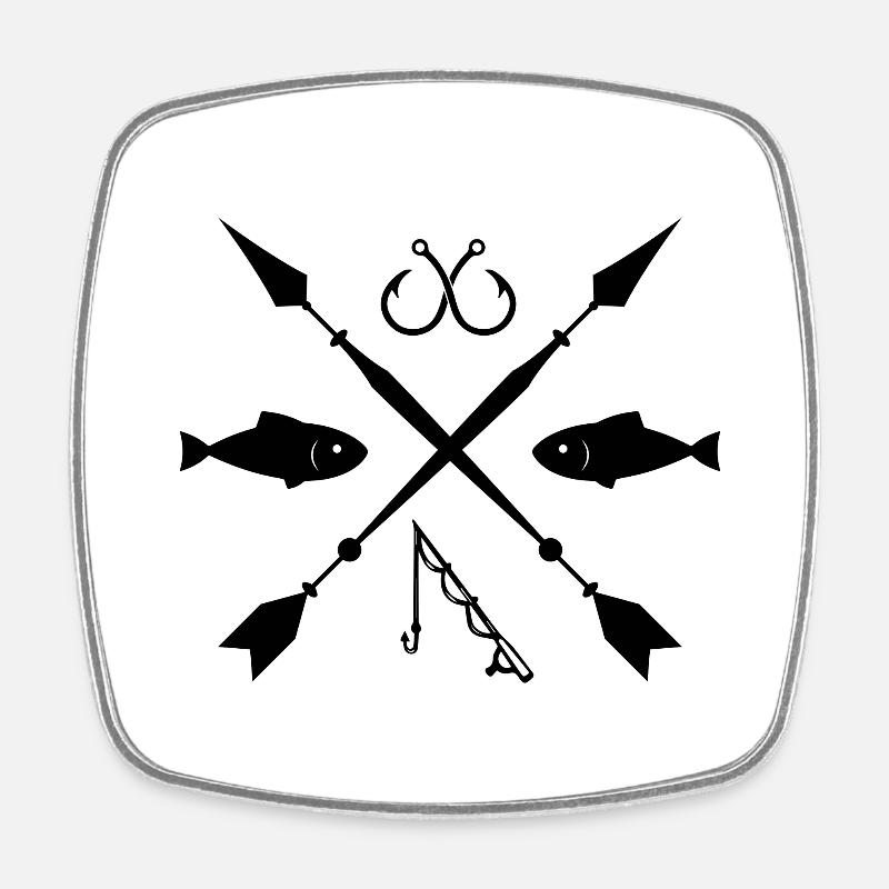 Idée cadeau pêcheur pêcheur - Magnet carré - blanc