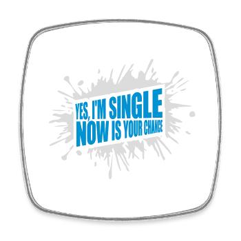 single now your chance - Viereckiger Kühlschrankmagnet - Weiß - Vorne