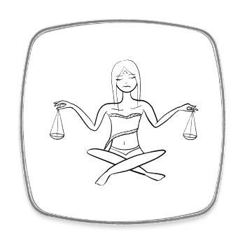 Libra Queen - Viereckiger Kühlschrankmagnet - Weiß - Vorne