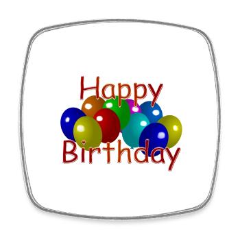 happy birthday - Viereckiger Kühlschrankmagnet - Weiß - Vorne