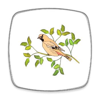Oiseau - Magnet carré - blanc - Devant