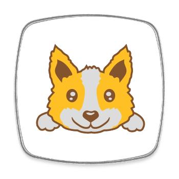 Süßer kleiner Hund Design - Viereckiger Kühlschrankmagnet - Weiß - Vorne