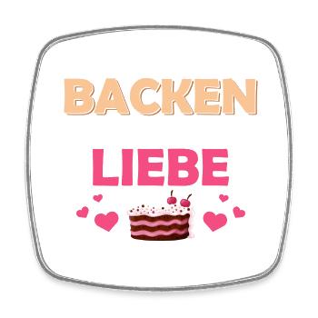 Backen ist aus Teig geformte Liebe Bäckerin Torten - Viereckiger Kühlschrankmagnet - Weiß - Vorne