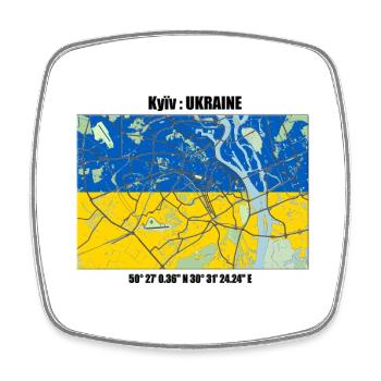 Kyiv - Square fridge magnet - white - Front