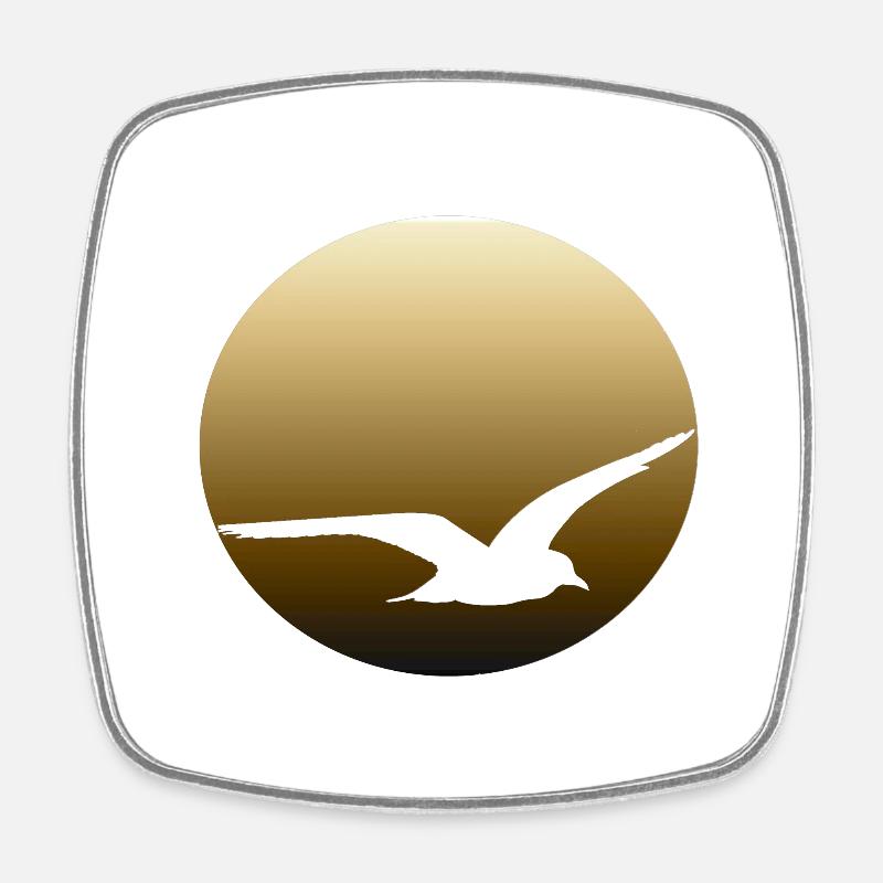 Oiseau - Magnet carré - blanc