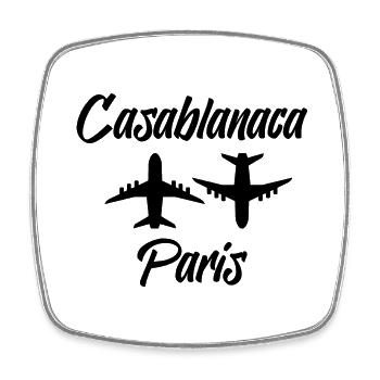 Casablanca & Paris - Viereckiger Kühlschrankmagnet - Weiß - Vorne