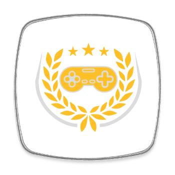 Lorbeerkranz Retro Gamer Controller - Viereckiger Kühlschrankmagnet - Weiß - Vorne