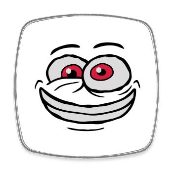 Crazy Comic Face Design - Square fridge magnet - white - Front