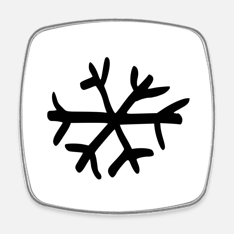 Flocon de neige - Magnet carré - blanc