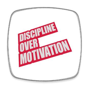 Citation de discipline sur la motivation - Magnet carré - blanc - Devant