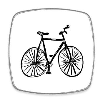 Bicycle Doodle Bicycles Cycling Silhouette 7 - Square fridge magnet - white - Front