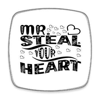 Mr Steal your Heart - Square fridge magnet - white - Front