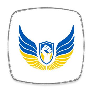 Ukraine Logo - Viereckiger Kühlschrankmagnet - Weiß - Vorne