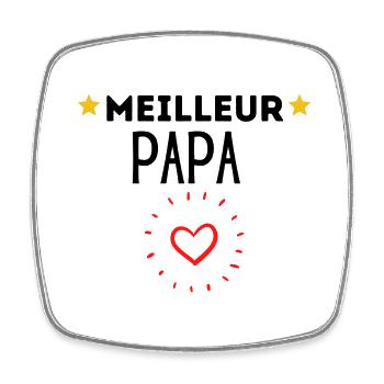 Meilleur PAPA - Magnet carré - blanc - Devant