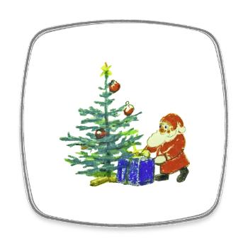 Père Noël - Magnet carré - blanc - Devant