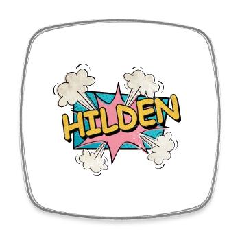 Hilden Deutschland Stadt Schrift Pop Art Comic - Viereckiger Kühlschrankmagnet - Weiß - Vorne
