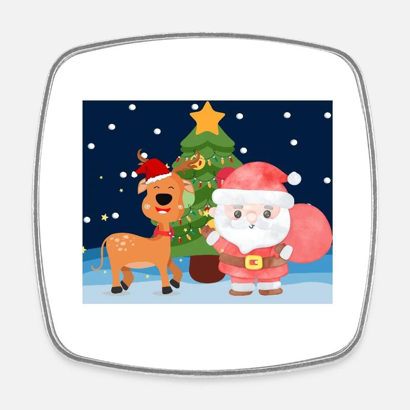 Christmas 2 - Square fridge magnet - white