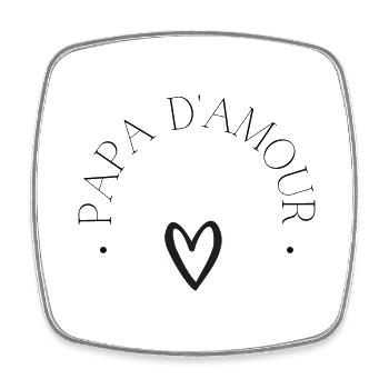 papa d'amour - Magnet carré - blanc - Devant