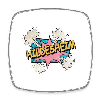 Hildesheim Allemagne City Font Pop Art Comic - Magnet carré - blanc - Devant