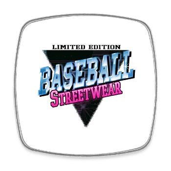 Baseball Sports Font Vintage Retro Streetwear - Square fridge magnet - white - Front