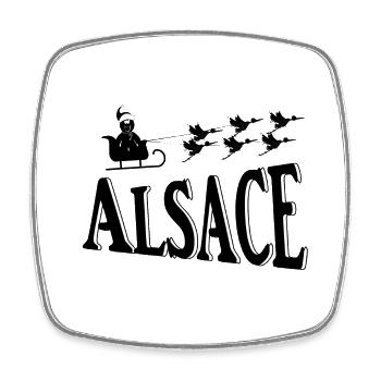 Elsässer Weihnachtsstörche - Viereckiger Kühlschrankmagnet - Weiß - Vorne
