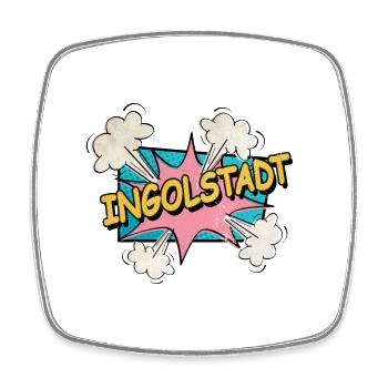 Ingolstadt Allemagne Ville Police Pop Art Comic - Magnet carré - blanc - Devant