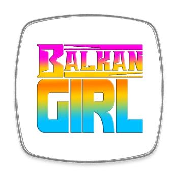 balkan croatia bosnia serbia juge exyu boy girl - Square fridge magnet - white - Front