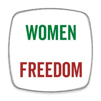 femmes vie liberté - Magnet carré - blanc - Devant