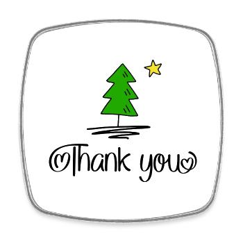 Thank you zu Weihnachten - Viereckiger Kühlschrankmagnet - Weiß - Vorne