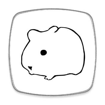 Hamster Mignon Animal Rongeurs Animaux Pet Vector 1 - Magnet carré - blanc - Devant