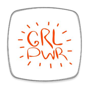 Girl Power - Square fridge magnet - white - Front