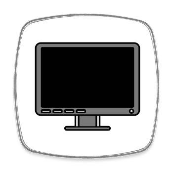 Icon Logo Computer Bildschirm - Viereckiger Kühlschrankmagnet - Weiß - Vorne