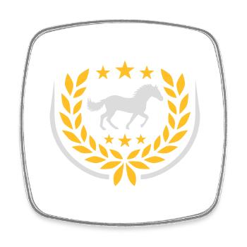 Laurel wreath Horse Star Coat of Arms - Square fridge magnet - white - Front