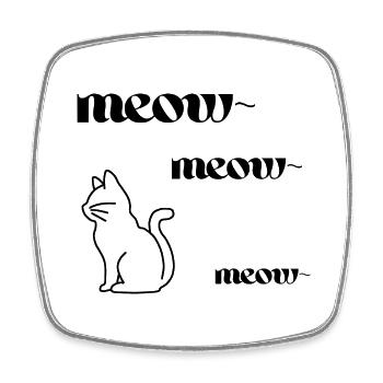 meow meow meow - Square fridge magnet - white - Front