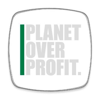 planet over profit Zitat - Viereckiger Kühlschrankmagnet - Weiß - Vorne