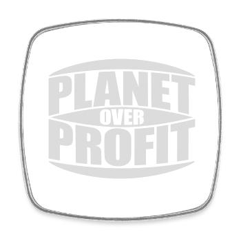 planet over profit Zitat - Viereckiger Kühlschrankmagnet - Weiß - Vorne