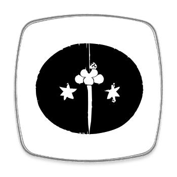 Sun Moon Mosaic Astrology Symbol Vector 07 - Square fridge magnet - white - Front
