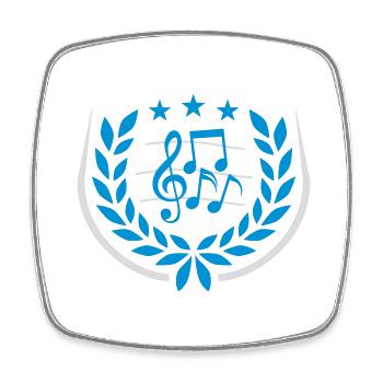 Musik Noten Notenschlüssel Lorbeerkranz - Viereckiger Kühlschrankmagnet - Weiß - Vorne