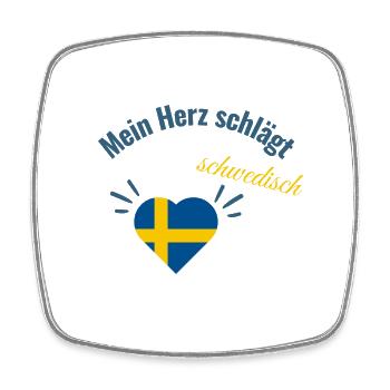 Mein Herz schlägt schwedisch - Viereckiger Kühlschrankmagnet - Weiß - Vorne