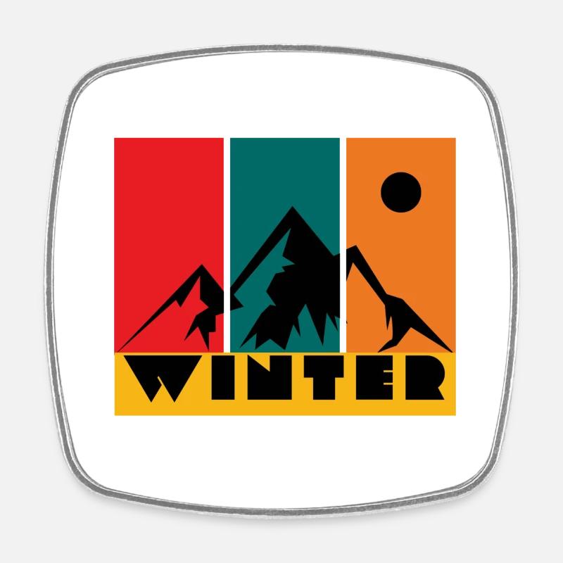 Winter - Square fridge magnet - white