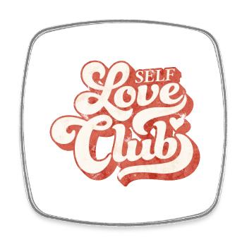 SELF LOVE CLUB GROOVY 70s TYPO - Square fridge magnet - white - Front